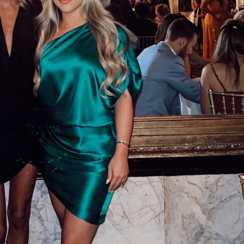 Michelle Mason One Shoulder Mini dress